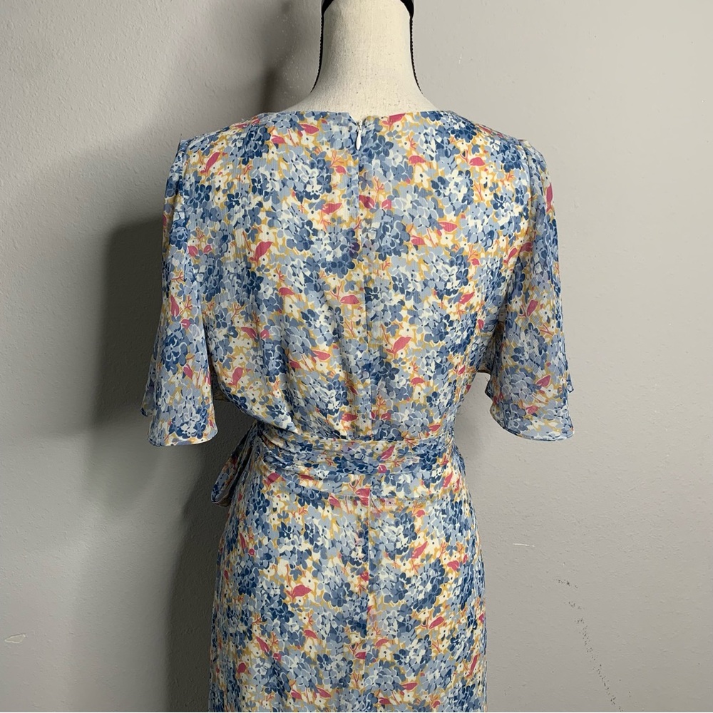 Lauren Ralph Lauren Floral Georgette Faux Wrap Midi Dress - Picture 10 of 14